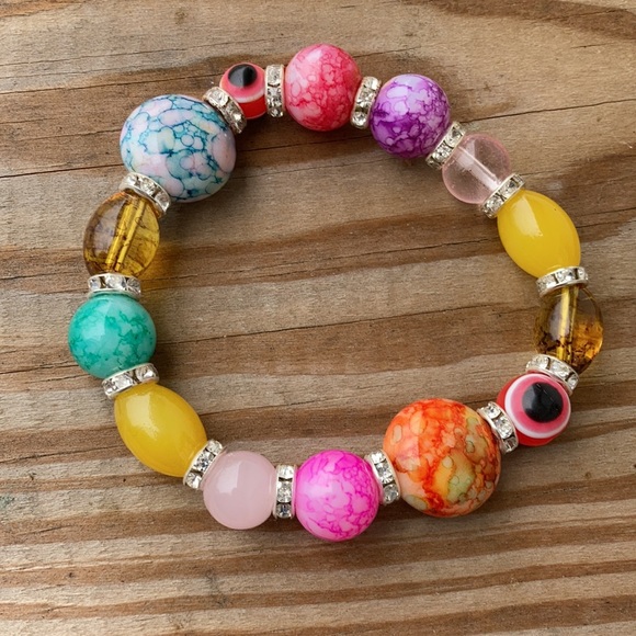 ⚜️Eye of Protection Multi Color Charm Bracelet!NWT - Picture 2 of 2